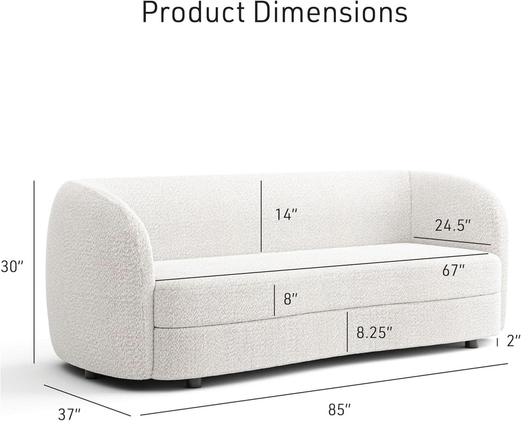 Nimiane Boucle 3 Piece Sofa Set Off White Modern Collection