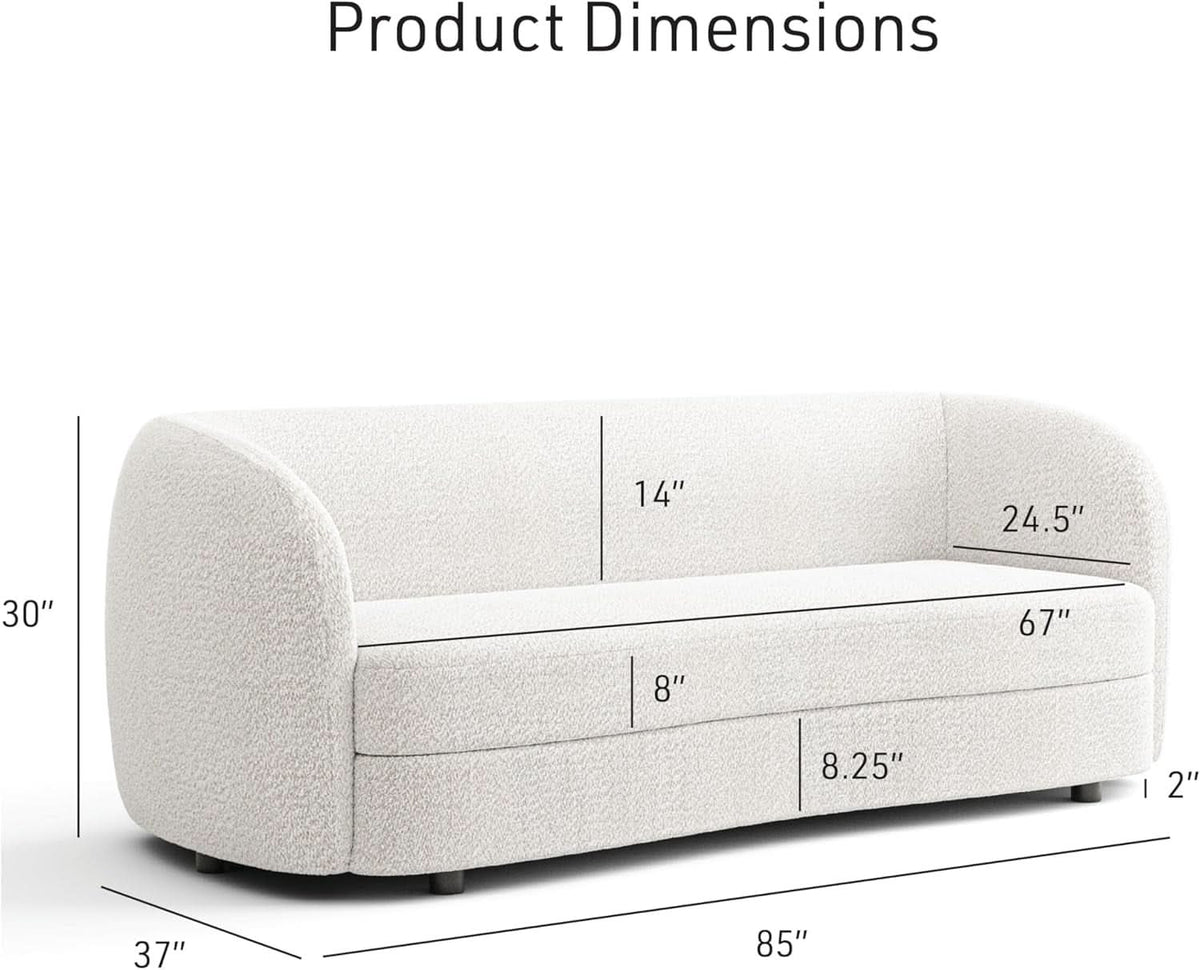 Nimiane Boucle 3 Piece Sofa Set Off White Modern Collection