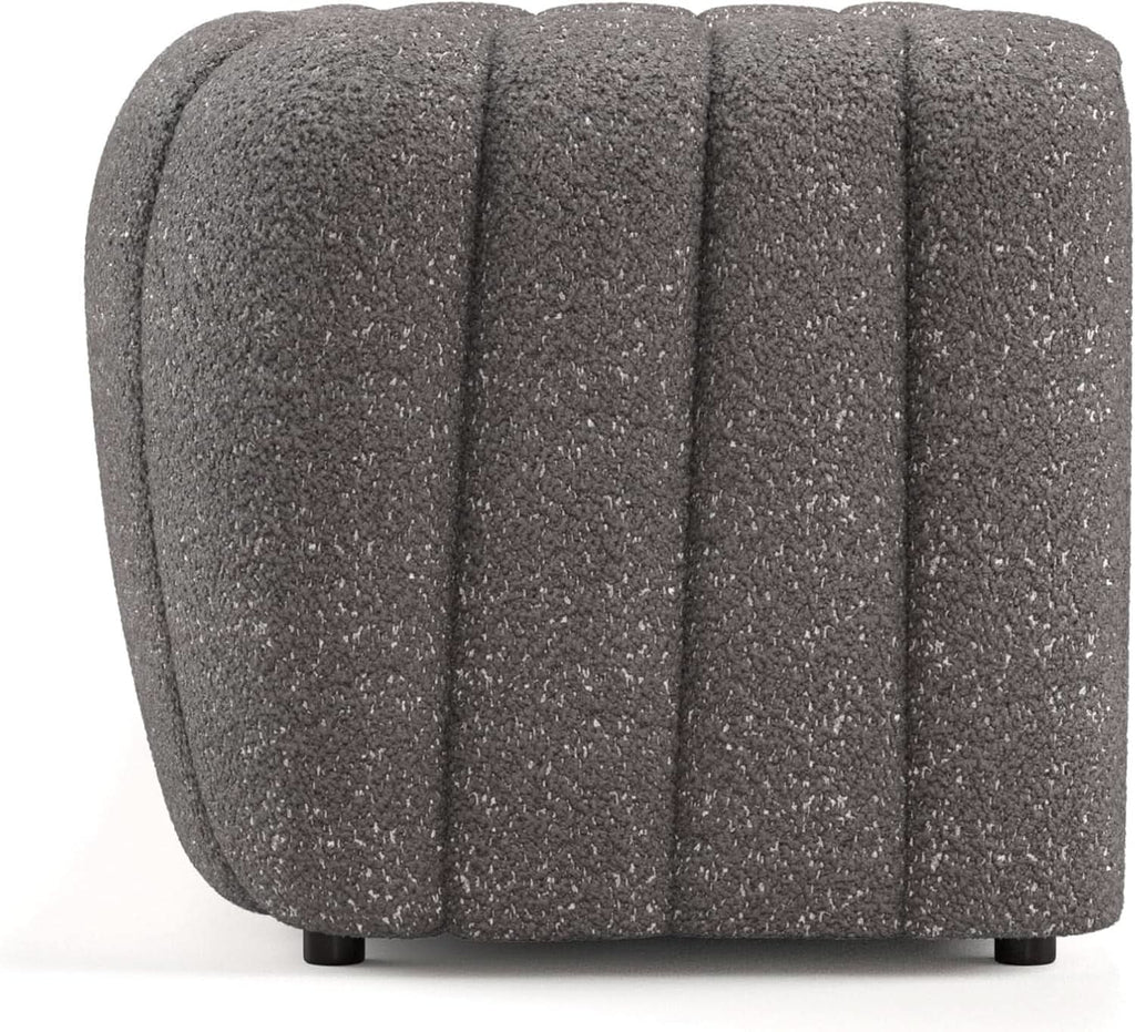 Charcoal Gray Vertical Channel Tufted 3 Piece Sofa Set