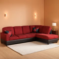 2 Piece Sectional Sofa Set L Shape Microfiber With Chaise Red Right Hand Facing Living Room