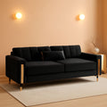 Two Piece Loveseat Sofa Set For Living Room 86 Inch Black Velvet Upholstery Quality Living Room Furniture