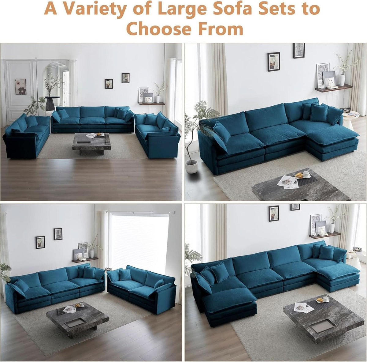 Blue Chenille Upholstered 2 Piece Loveseat And Armchair Set