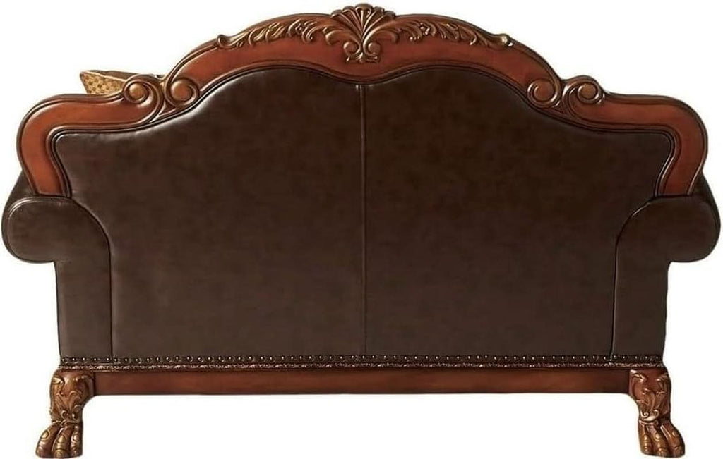 Three-Piece Living Room Set Cherry Oak Sofa Loveseat Chair