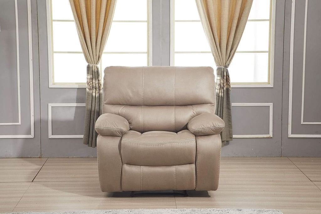 Taupe Microfiber Reclining Sofa Set for Living Room