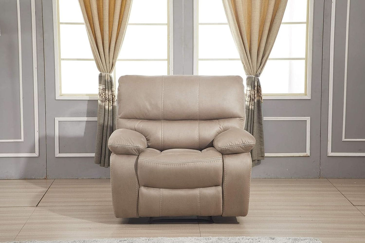 Taupe Microfiber Reclining Sofa Set for Living Room