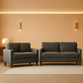Miles 2 Piece Couch And Loveseat Set With Reversible Pillows Grey