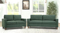Green Mid Century Modern Couch and Loveseat Set for Small Spaces