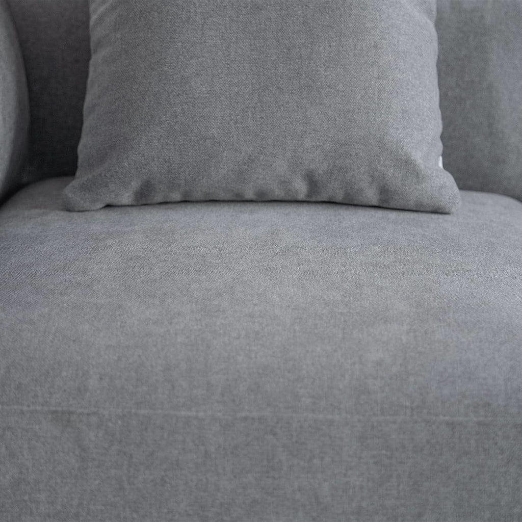 L Shaped Sectional Sofa Convertible In Linen Grey Modern