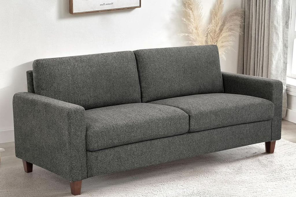 Miles 2 Piece Couch And Loveseat Set With Reversible Pillows Grey