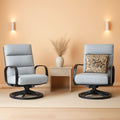 3 Piece Patio Bistro Set With Swivel Glider Chairs Table