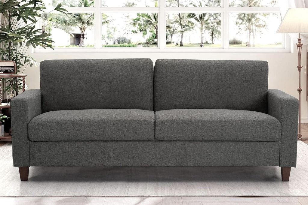 Miles 2 Piece Couch And Loveseat Set With Reversible Pillows Grey