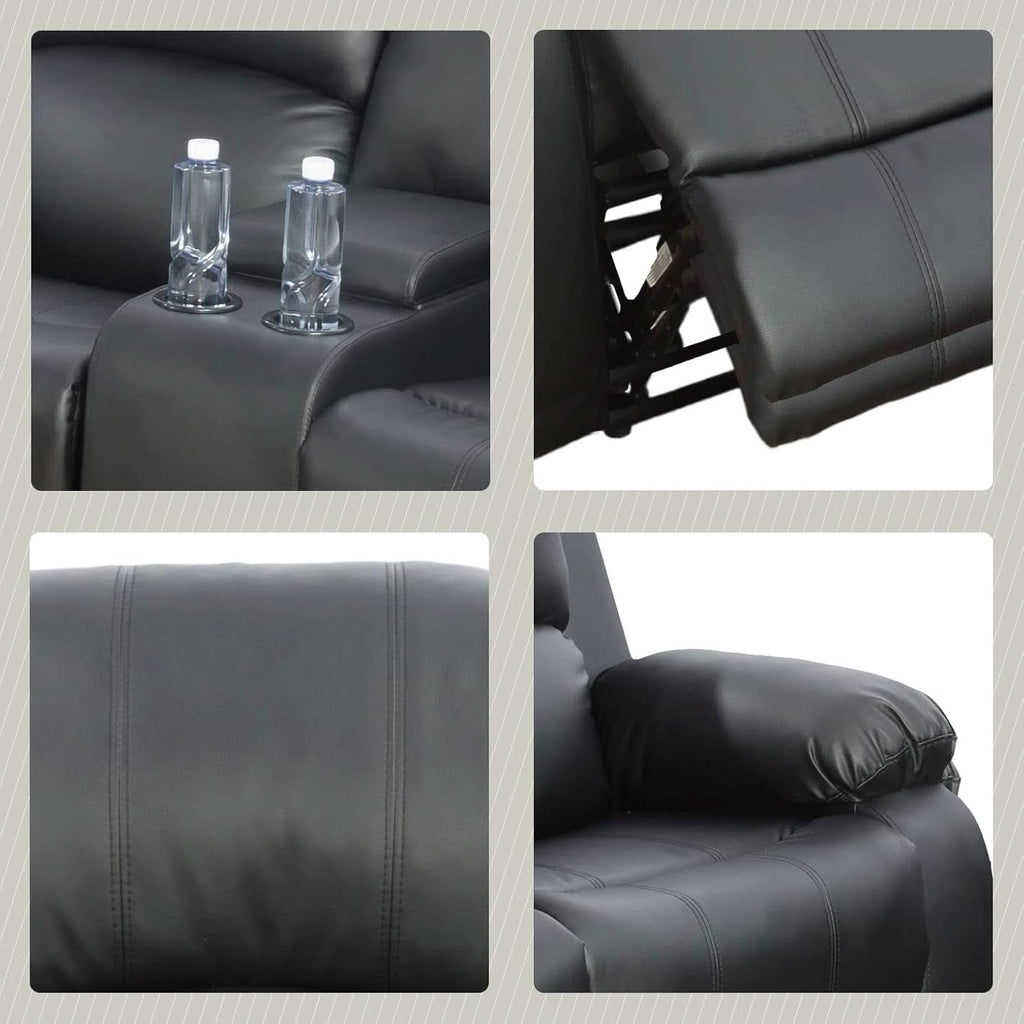 Beverly Fine 3 Piece Recliner Living Room Set Faux Leather