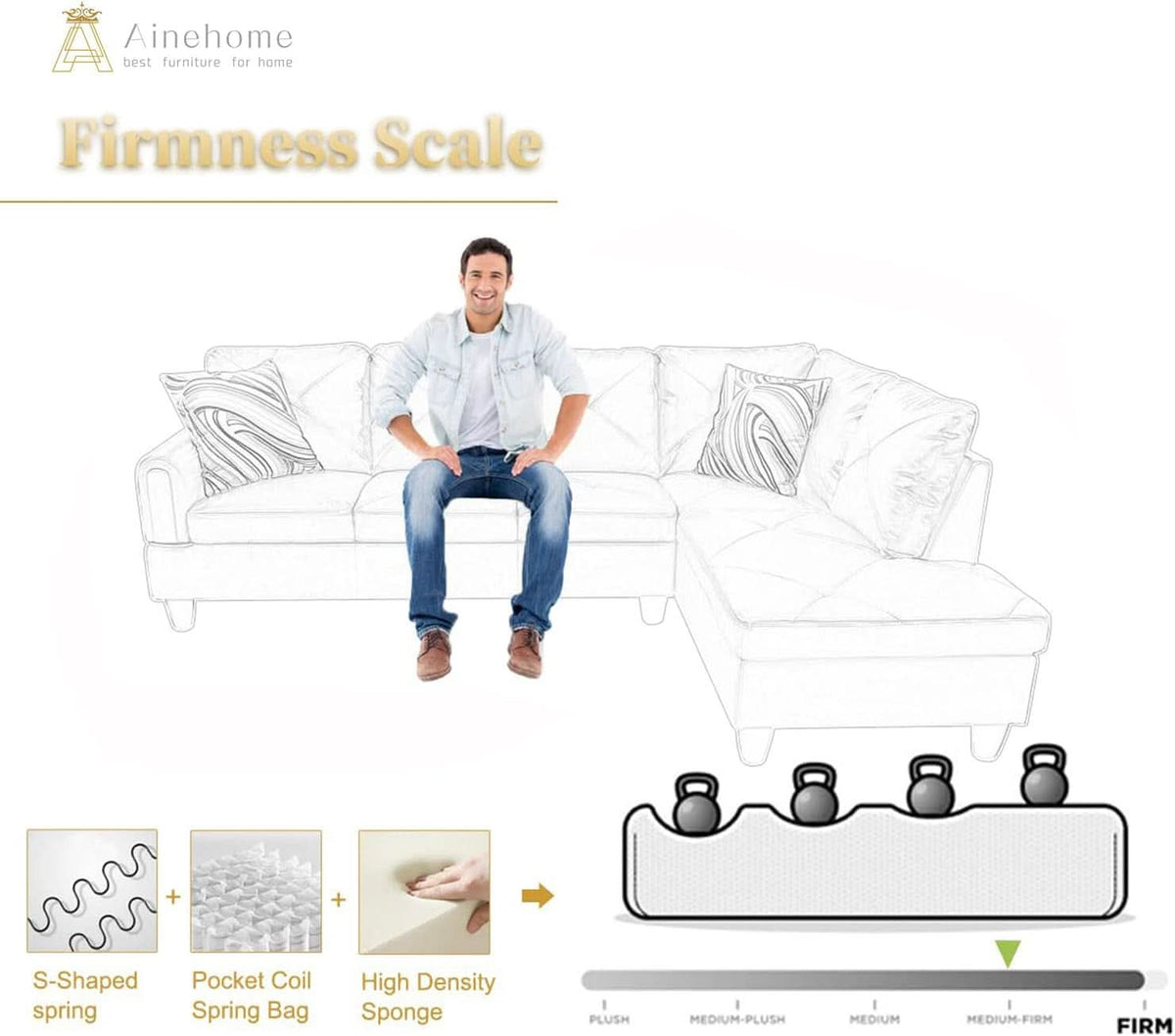 2 Piece Sectional Sofa Set L Shape Microfiber With Chaise Red Right Hand Facing Living Room