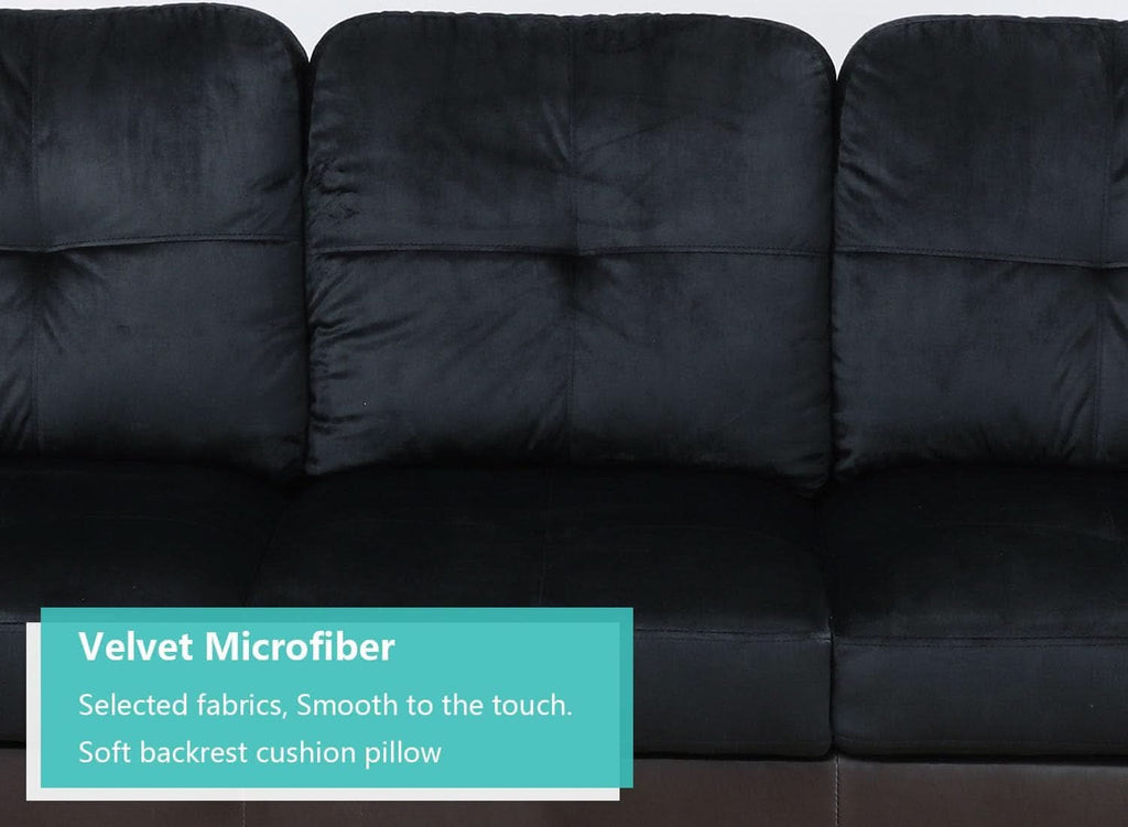 Midnight Blue 105 Inch L Shaped Sectional Sofa With Ottoman