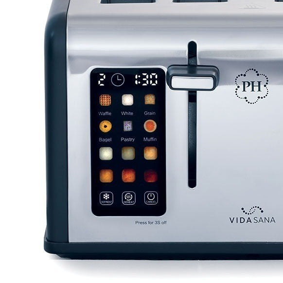Princess House Vida Sana 4 Slice Toaster Touchscreen Dual Control 1650W