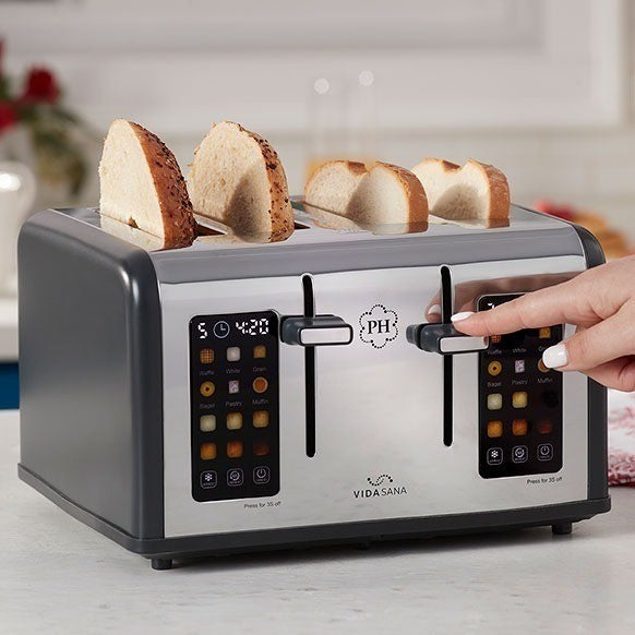 Princess House Vida Sana 4 Slice Toaster Touchscreen Dual Control 1650W