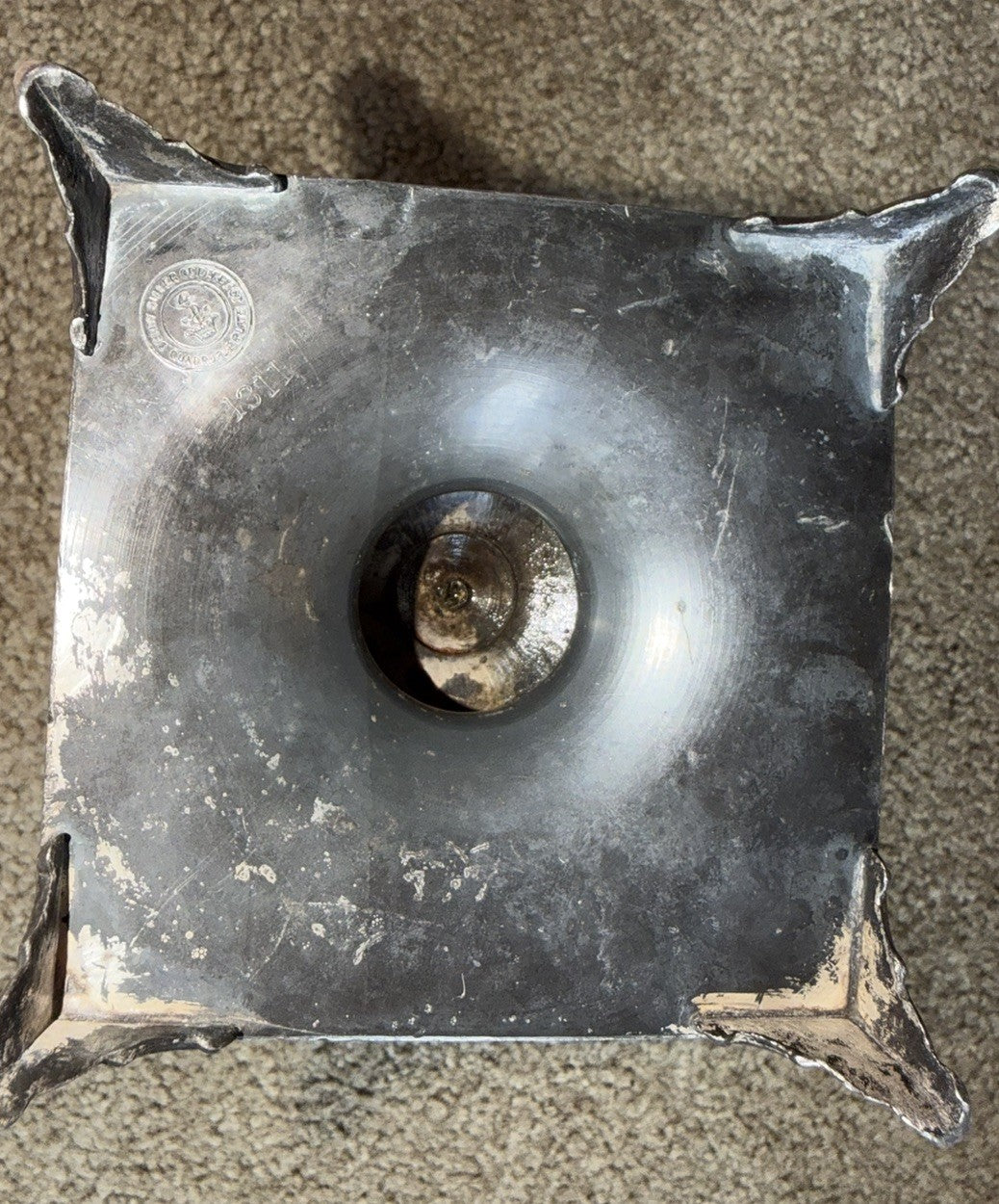 RARE VICTORIAN DERBY SILVER WINGED PUTTI CENTERPIECE GLASS BOWL SILVERPLATE