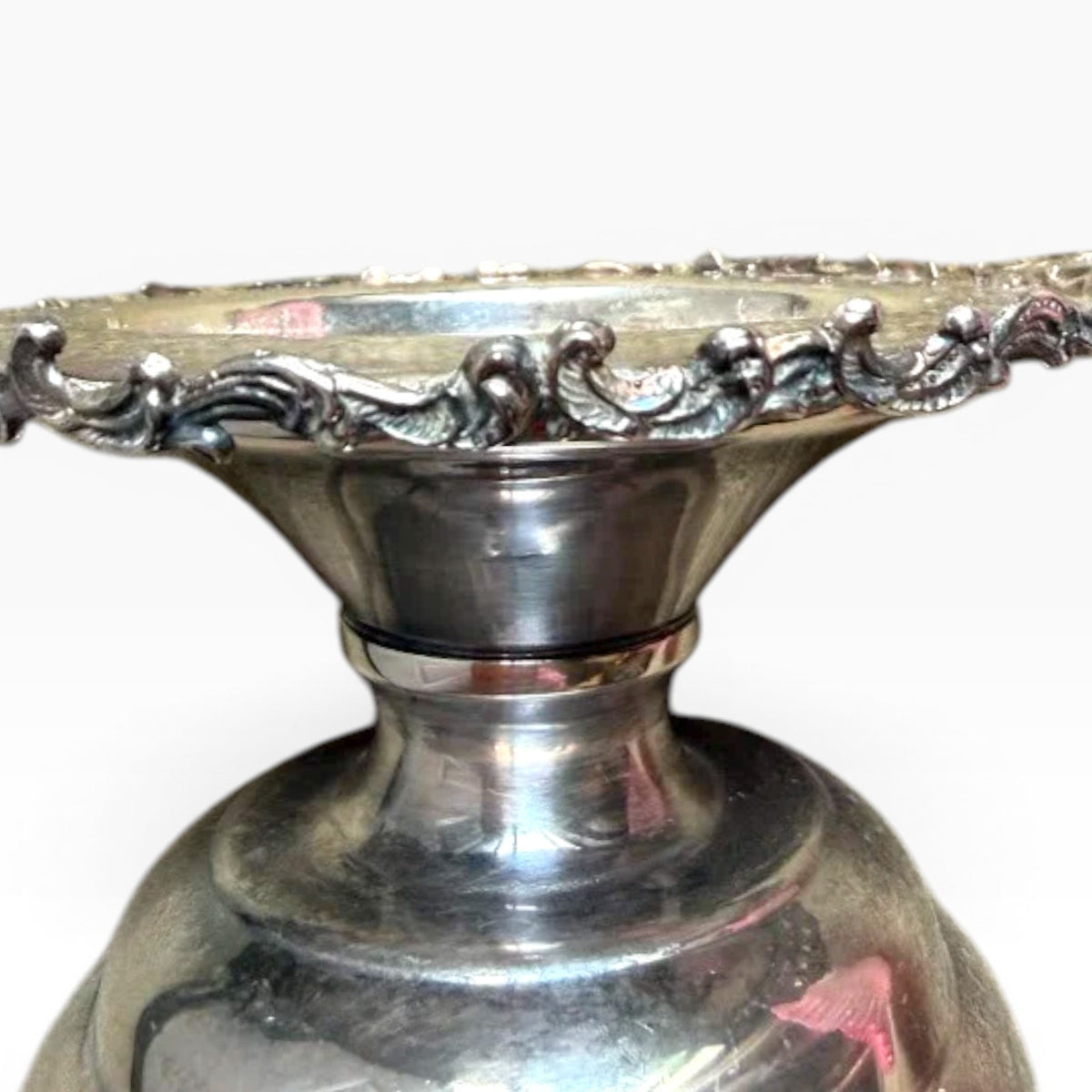 Antique Columbia Silver Co Pink Cased Glass Bride’s Basket Quadruple Plate