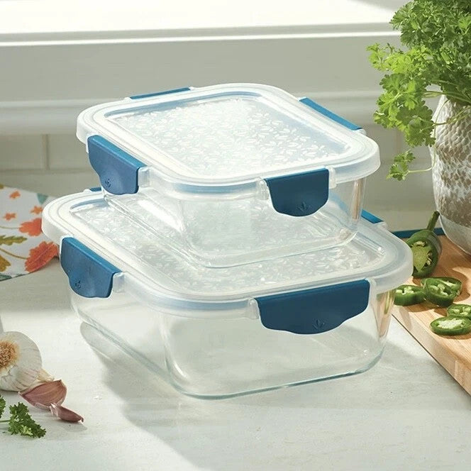 Princess House LOCK-FRESH 2-Pc. Rectangular Storage Set (3551) New In Box
