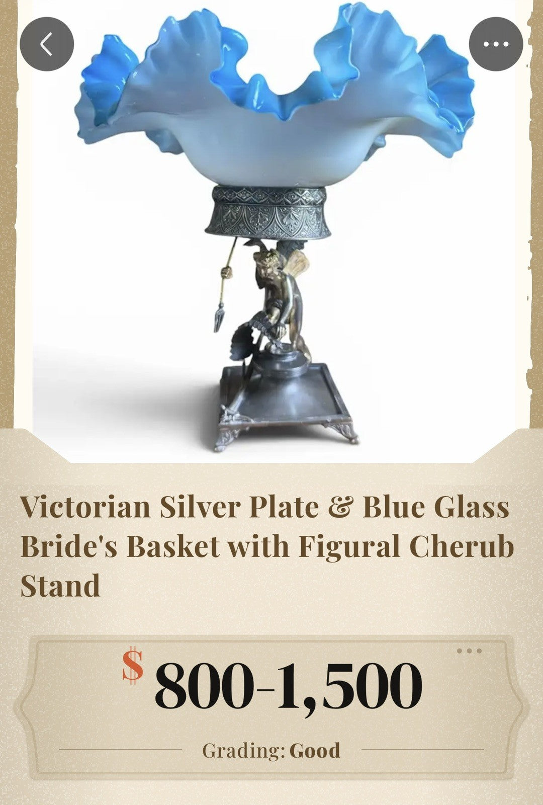 RARE VICTORIAN DERBY SILVER WINGED PUTTI CENTERPIECE GLASS BOWL SILVERPLATE