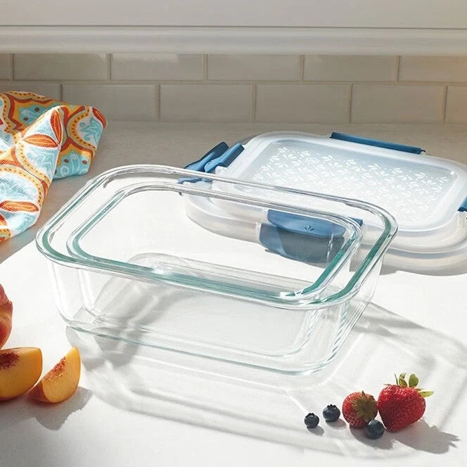 Princess House LOCK-FRESH 2-Pc. Rectangular Storage Set (3551) New In Box