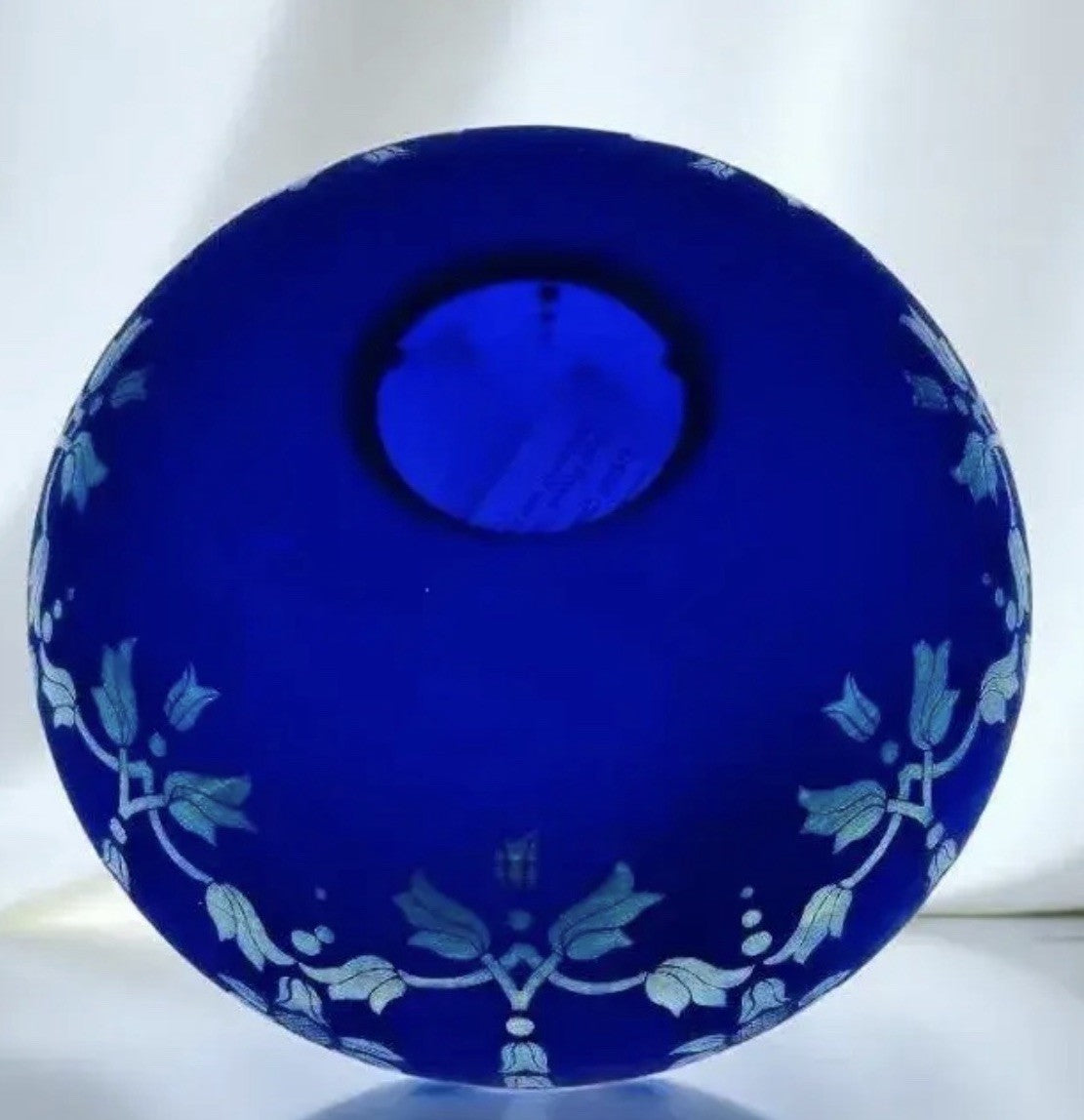 Fenton Favrene Satin Sunflower Vase Cobalt Blue Signed Don Fenton Ltd Ed 372/600
