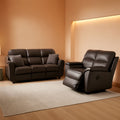 Lerona Dark Gray Faux Leather 2 Piece Recliner Sofa Set