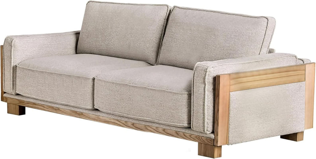 Oran Modern Sofa Set With Track Arms Light Brown Living Room