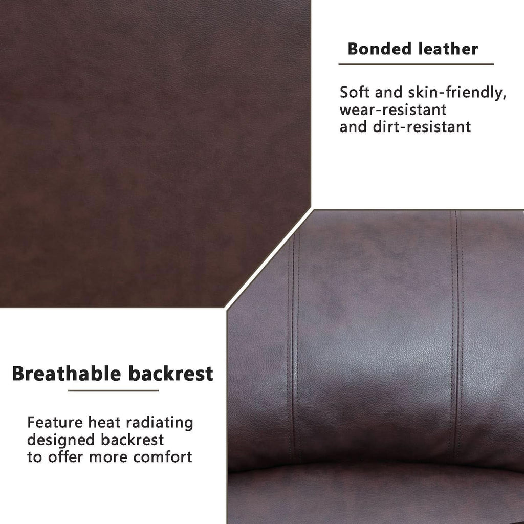 Brown Leather 3 Piece Recliner Sofa Living Room Set