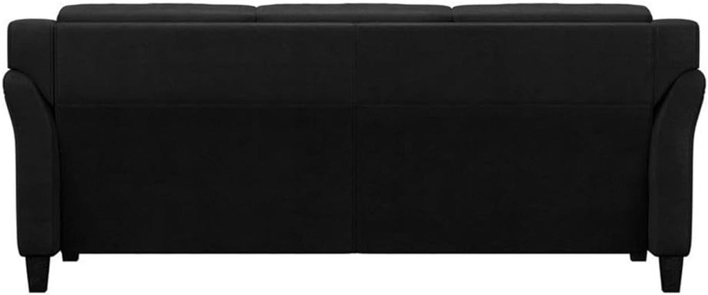 Two Piece Polyester Microfiber Upholstered Sofa Set With 78 Inch Wide Sofa And 56 Inch Wide Loveseat In Black