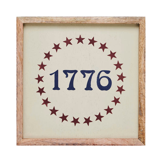 1776 Stars Wooden Sign 7x7