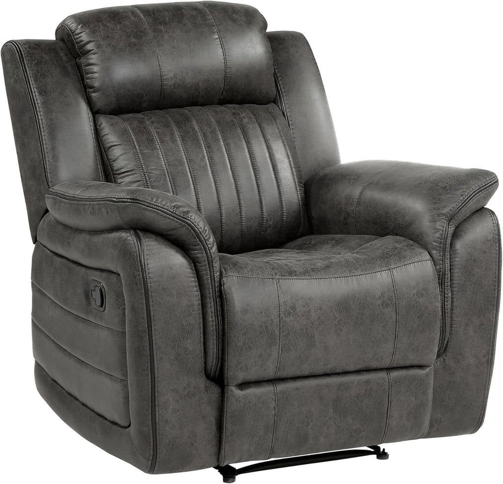 3 Piece Recliner Living Room Set In Brownish Gray Microfiber