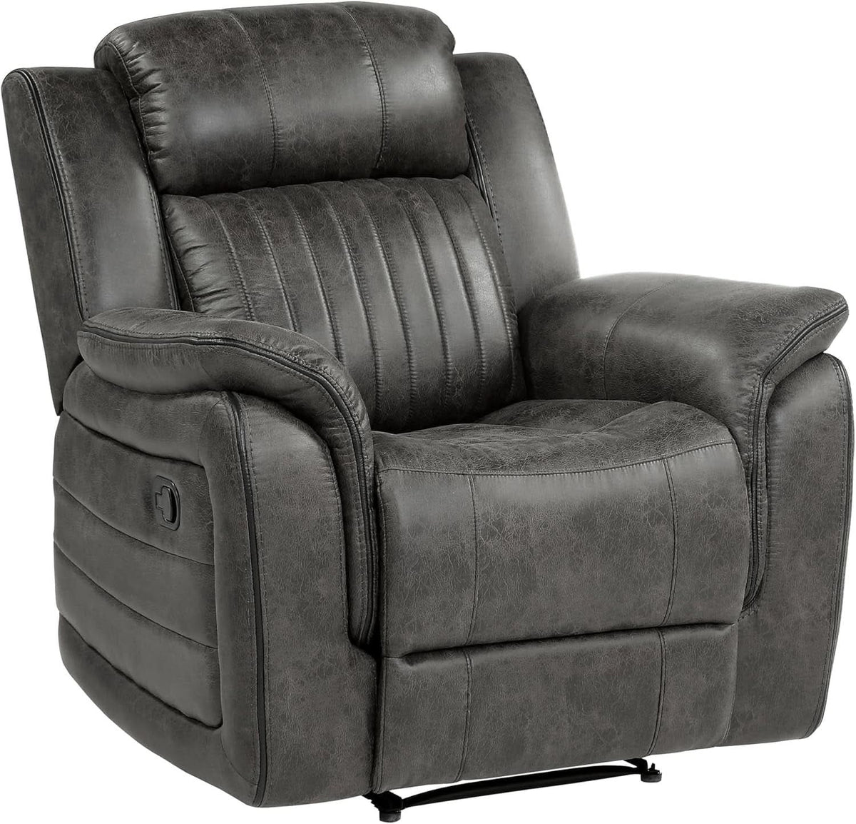 3 Piece Recliner Living Room Set In Brownish Gray Microfiber