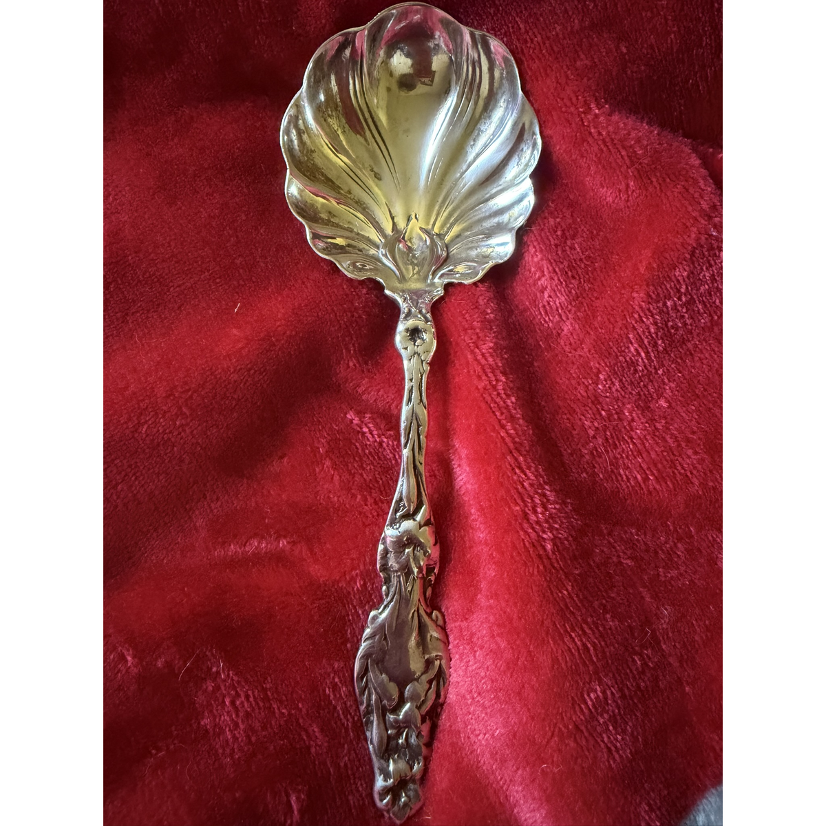 Full view of Lily by Whiting sterling silver berry serving spoon