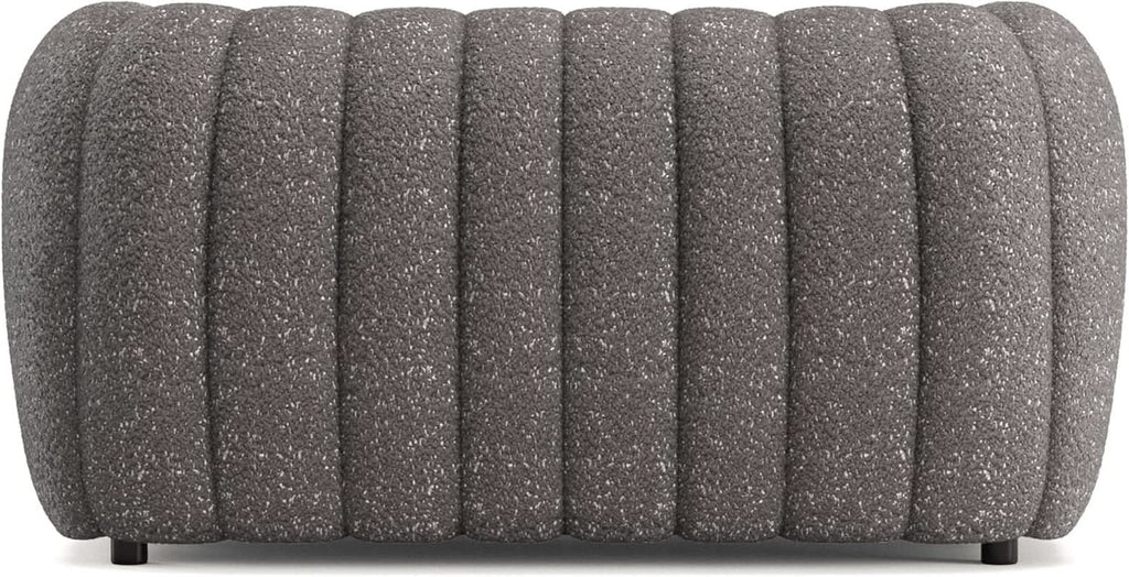 Charcoal Gray Vertical Channel Tufted 3 Piece Sofa Set