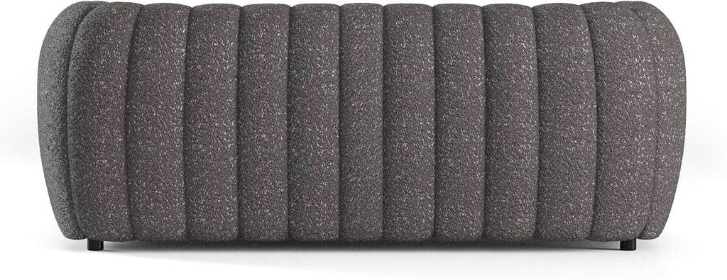 Charcoal Gray Vertical Channel Tufted 3 Piece Sofa Set
