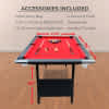 Fairmont 6-ft Portable Pool Table - Black with Red Felt