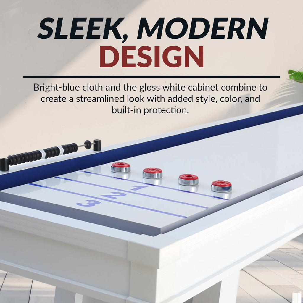 Crestline 12-ft Outdoor Shuffleboard Table - White
