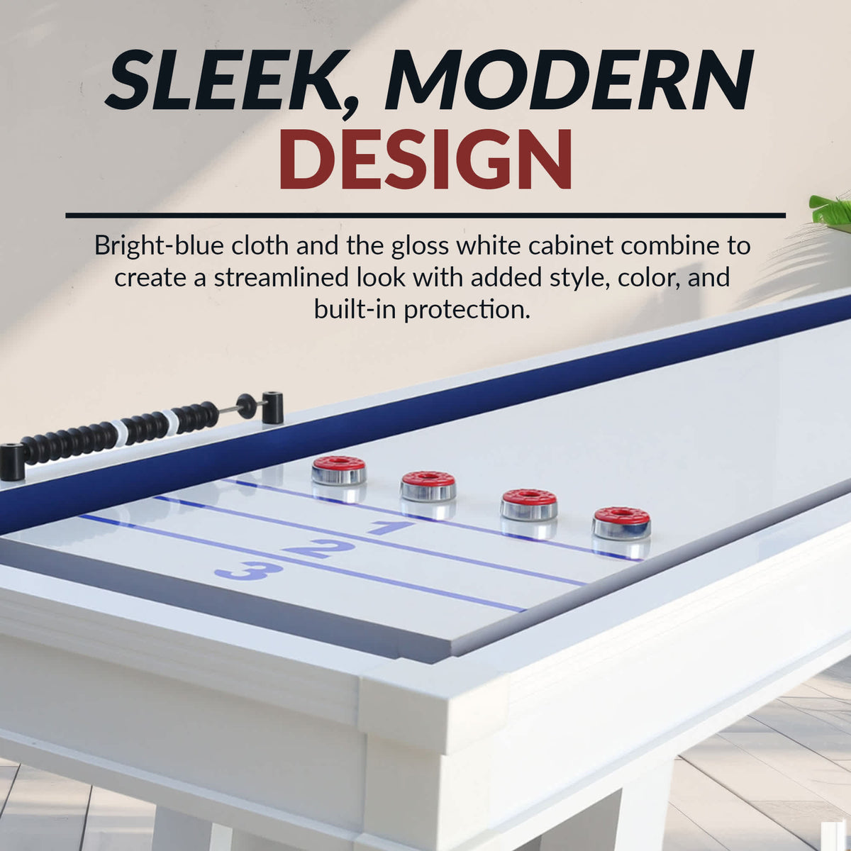 Crestline 12-ft Outdoor Shuffleboard Table - White