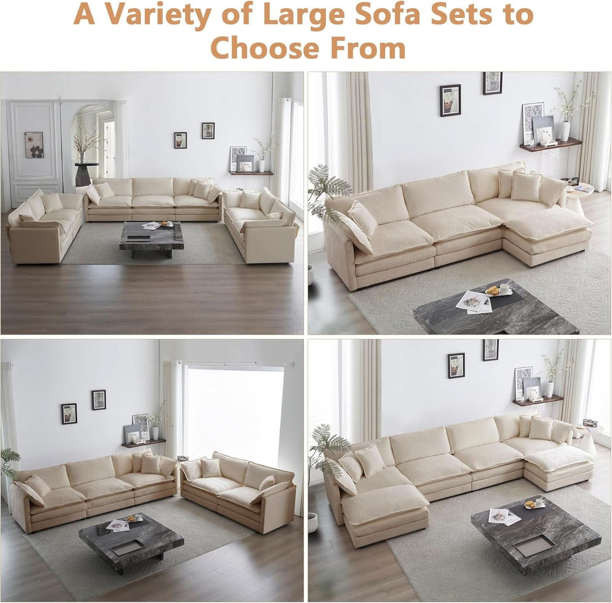 Light Coffee Chenille 2 Piece Loveseat Couch And Armchair