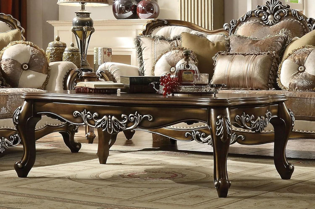 4 Piece Traditional Living Room Set With 91In Sofa Loveseat Chair Coffee Table