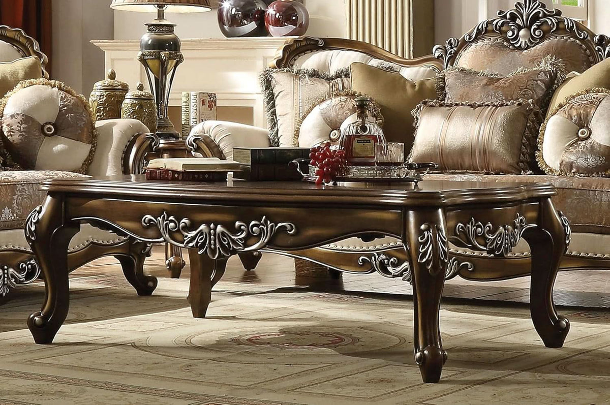 4 Piece Traditional Living Room Set With 91In Sofa Loveseat Chair Coffee Table