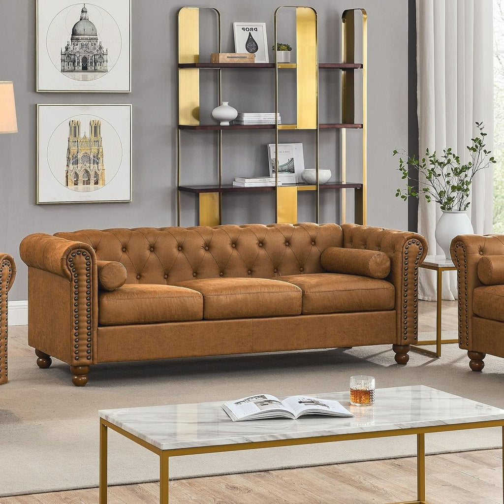 Two Piece Air Leather Sofa Set For Living Room Home Decor