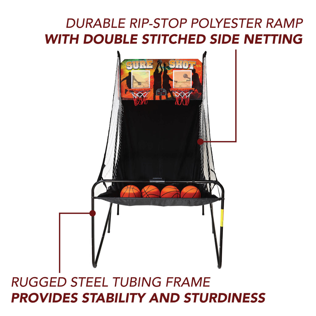 Sure Shot 81-in Dual Basketball Arcade Game with LED Scoring