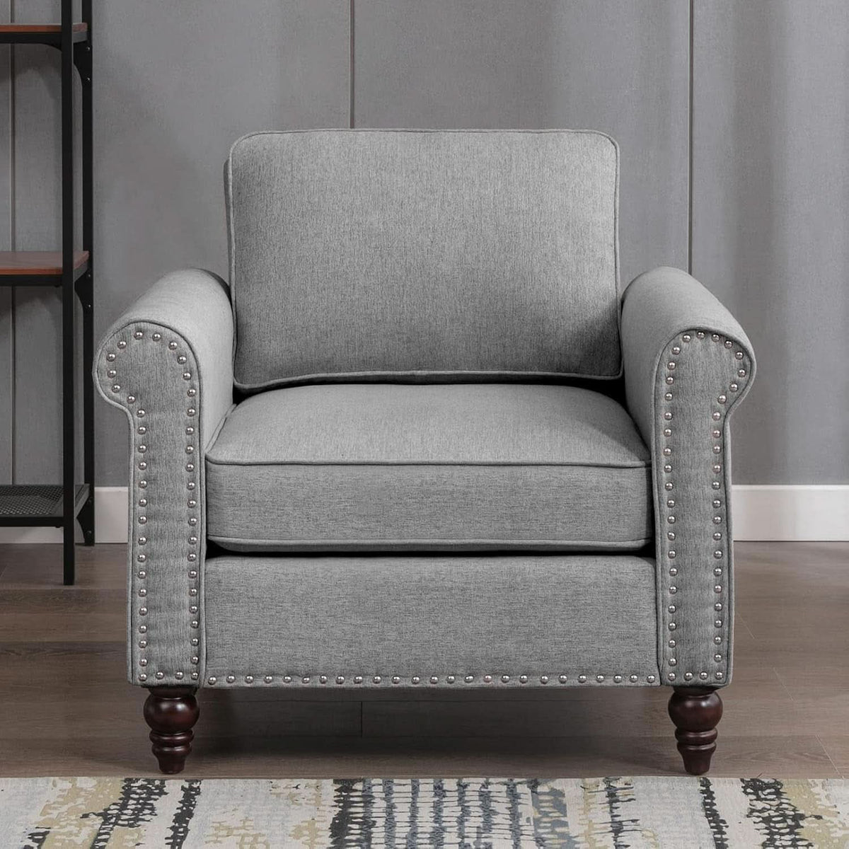 Light Grey Small Space Living Room Couch Set With Loveseat