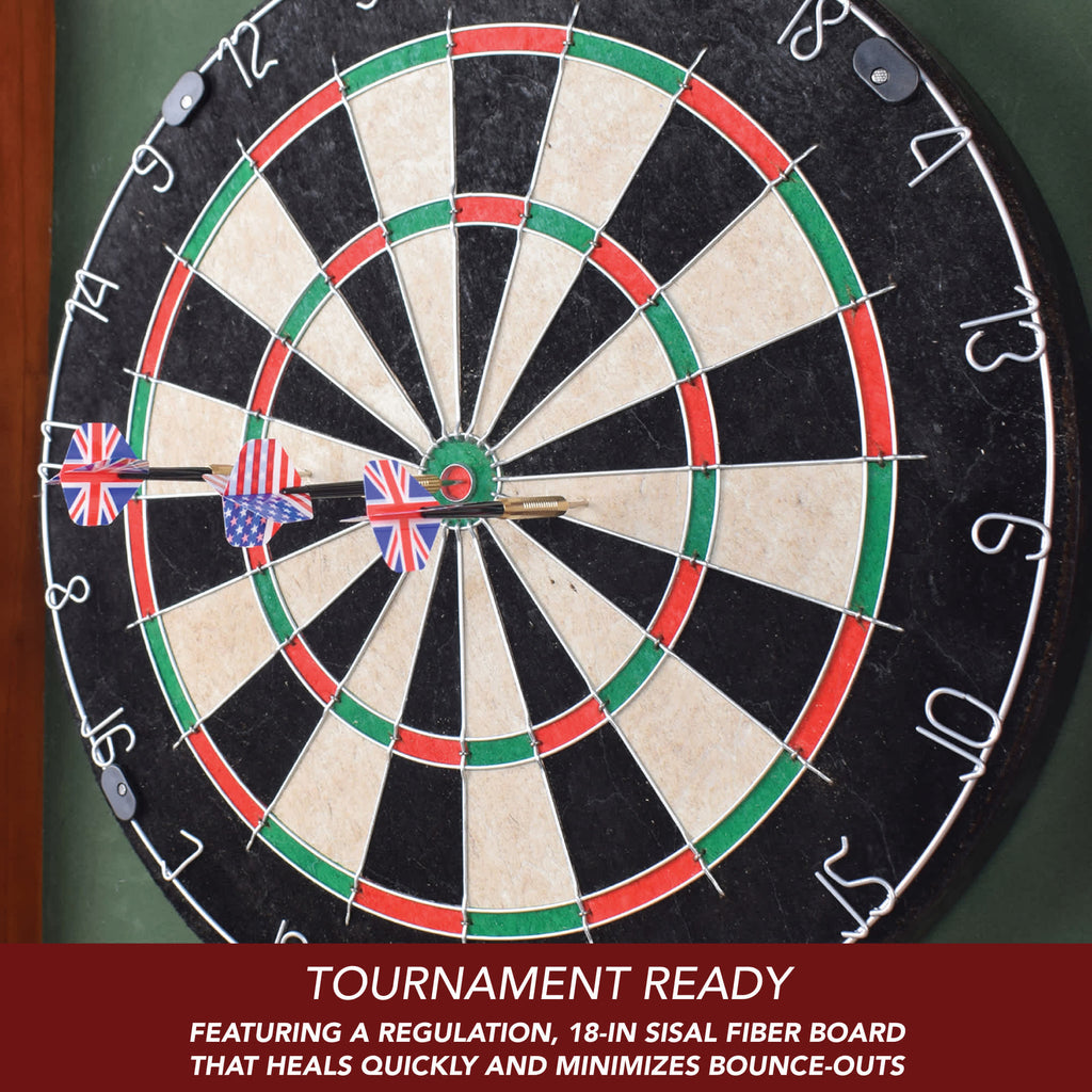 Centerpoint Bristle Dartboard and Solid Wood Cabinet