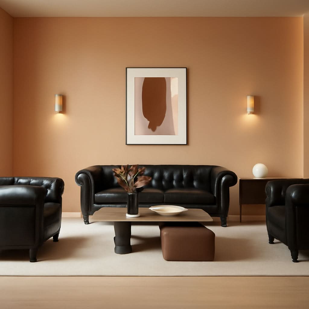 3 Piece Living Room Sectional Sofa Set Black Modern