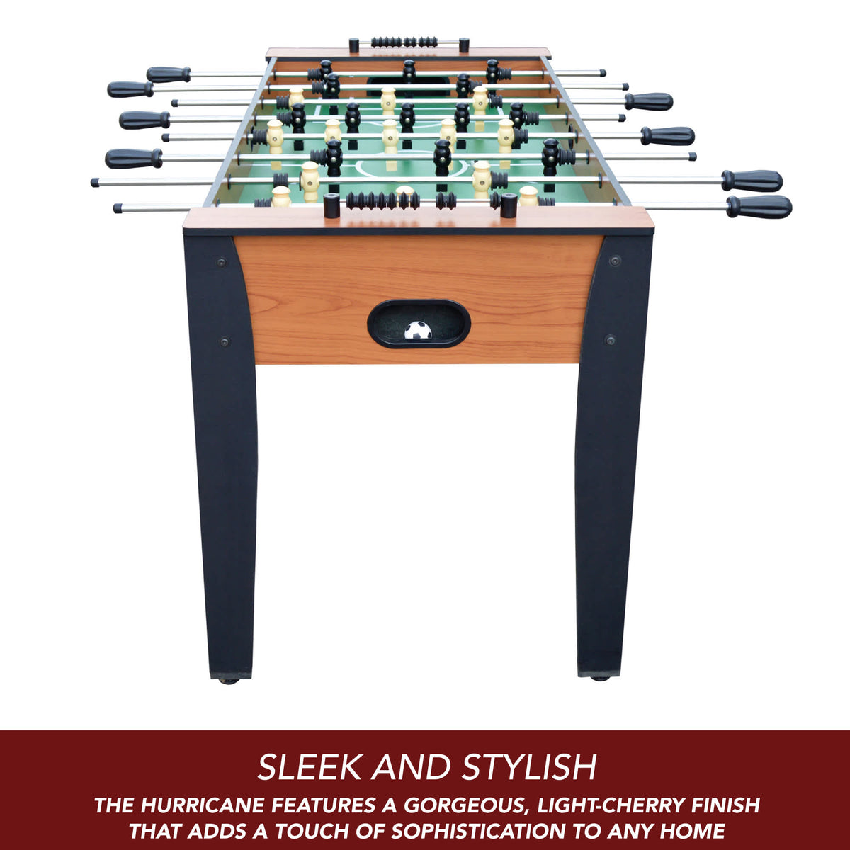 Hurricane 54-Inch Foosball Table with Light Cherry Finish, Analog Scoring and Accessories