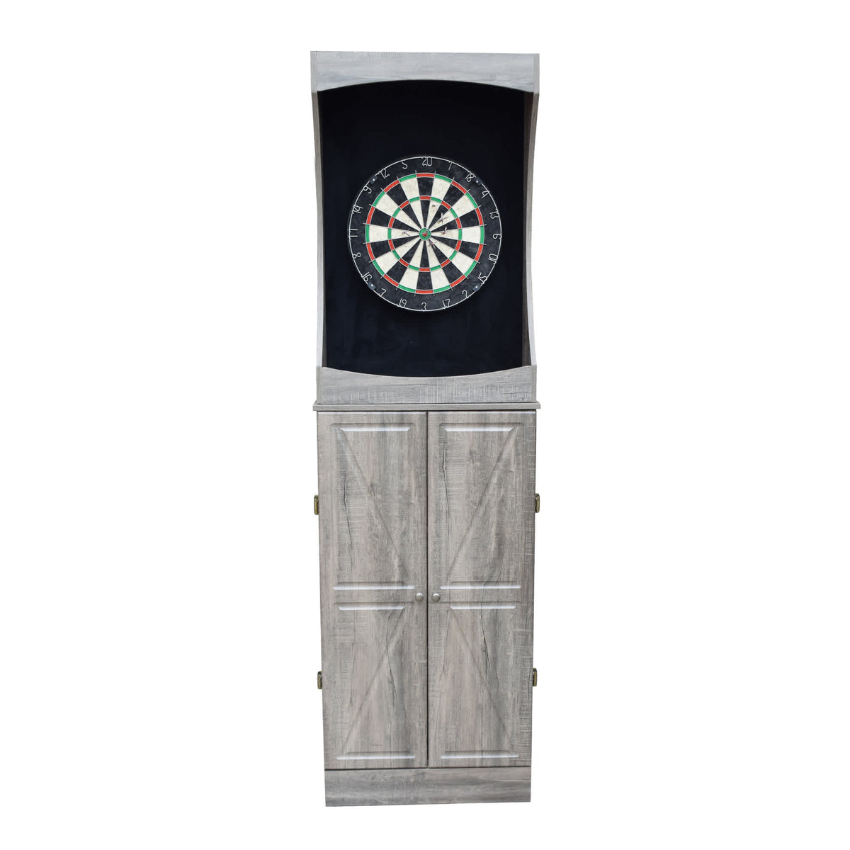 Westwood Bristle Dartboard and 84-in Free-Standing Cabinet - Rustic Gray
