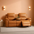 Leather Recliner Sofa Set With Drop Table Ginger 3Seater